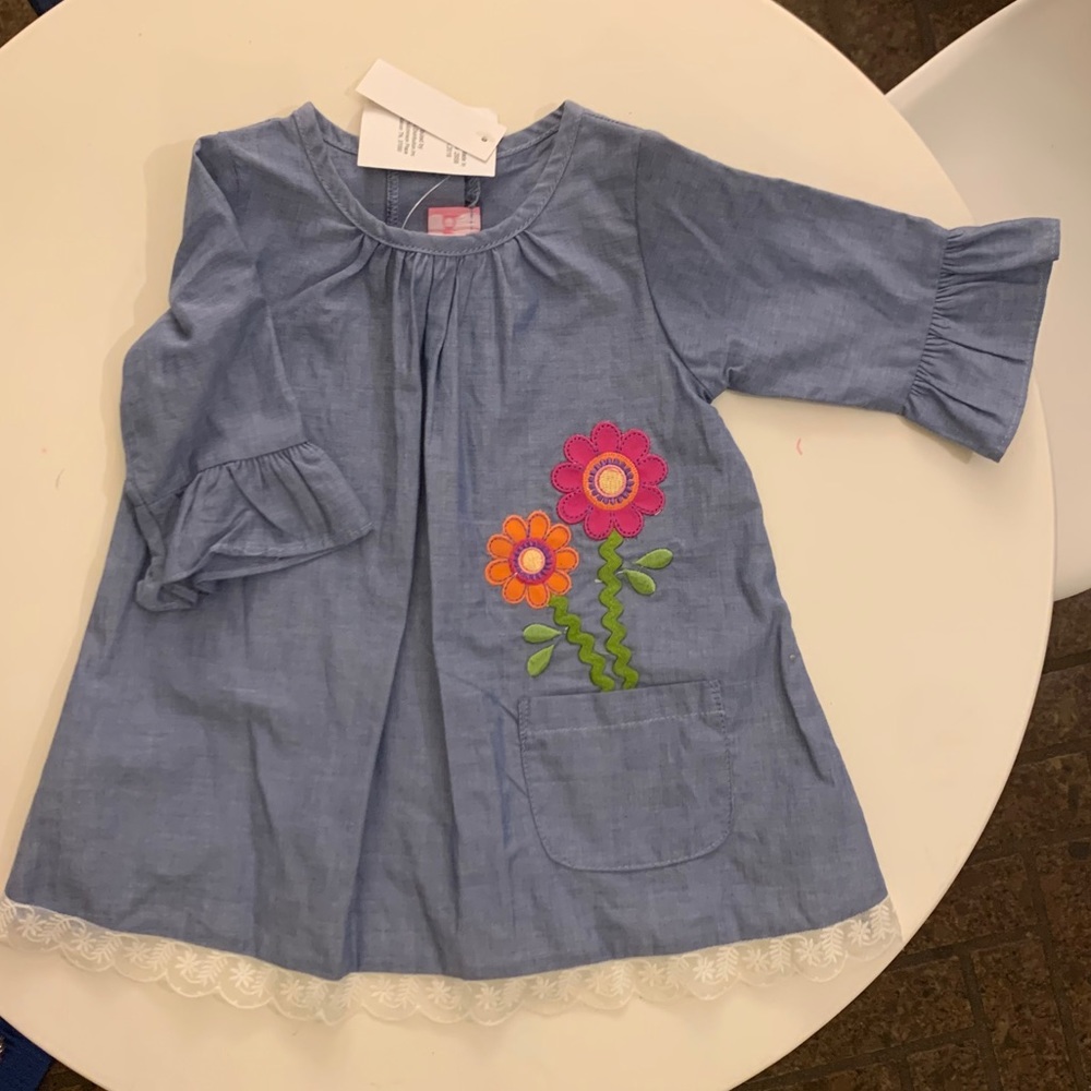 Spring flower embroidered dress 18M